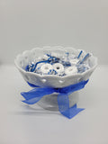 Ceramic candy dish with heart cut outs
