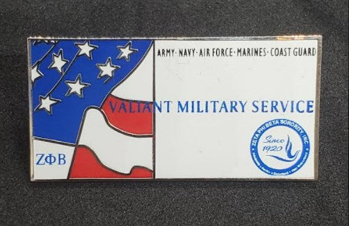 Zeta Military Service lapel pin