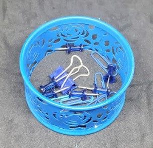 Supplies holder with rose cutouts
