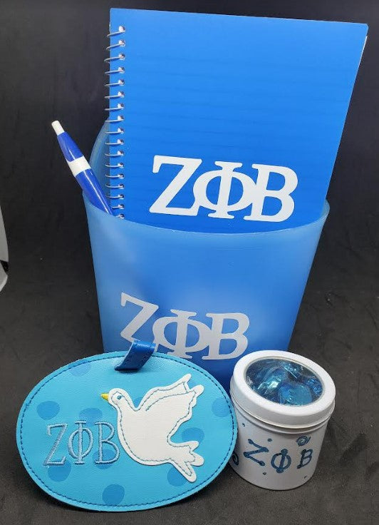 Stationary trash can set