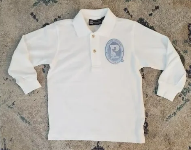 Long-Sleeve Pearlette Polo with Embroidered Patch