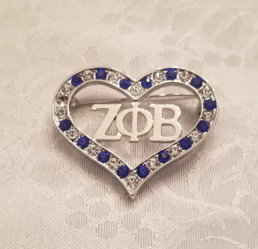 Rhinestone Heart Lapel Pin
