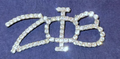 Large Cursive Rhinestone Lapel Pin