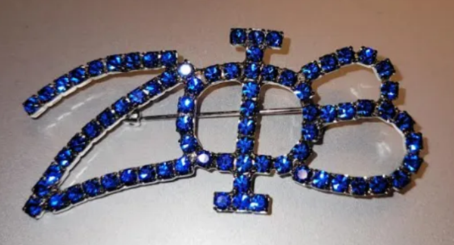 Large Cursive Rhinestone Lapel Pin
