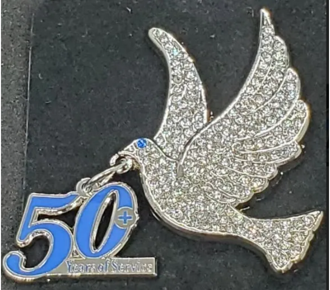 Crystal Dove Lapel Pin