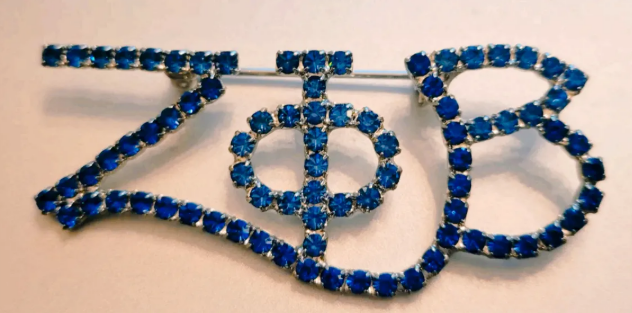 Medium Cursive Rhinestone Lapel Pin