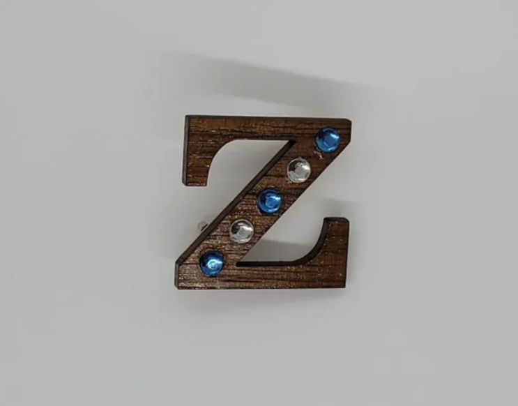 Wooden Z Lapel Pin