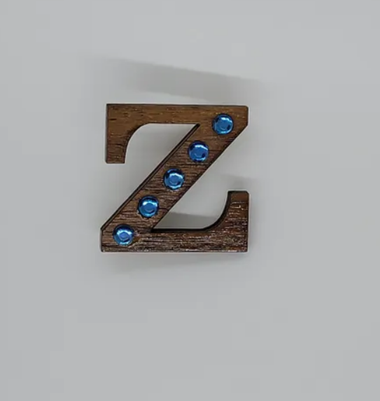 Wooden Z Lapel Pin