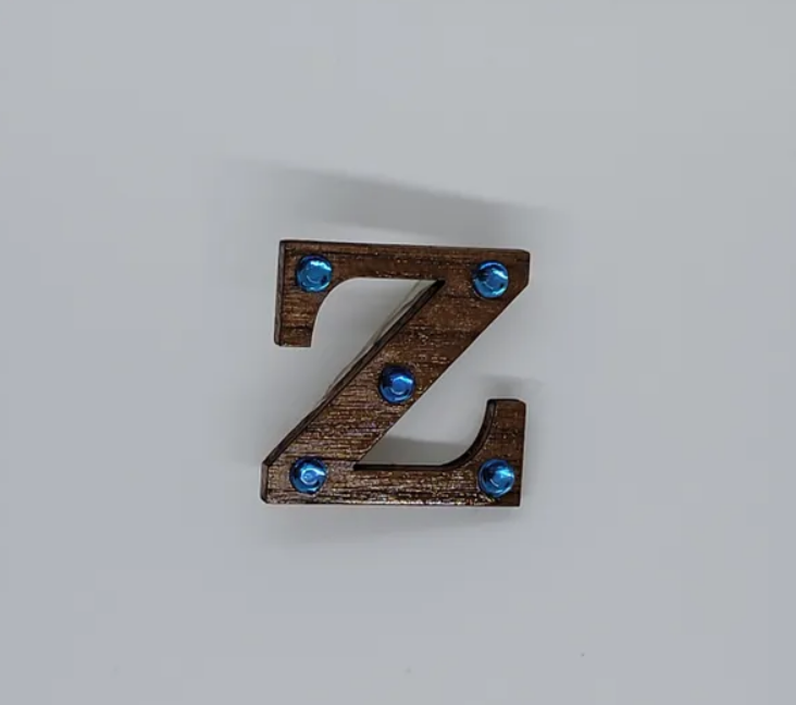 Wooden Z Lapel Pin