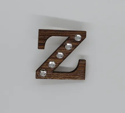 Wooden Z Lapel Pin