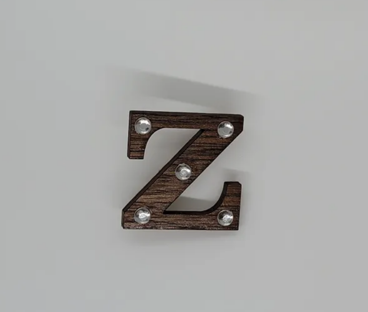 Wooden Z Lapel Pin
