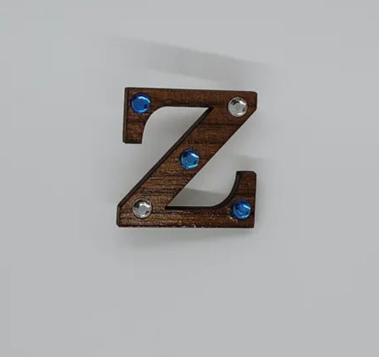 Wooden Z Lapel Pin