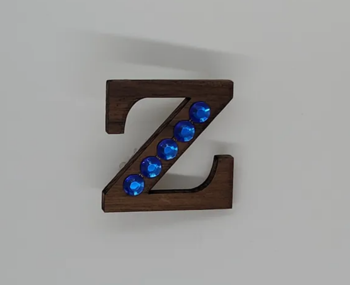 Wooden Z Lapel Pin