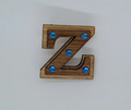 Double Wooden Z Lapel Pin