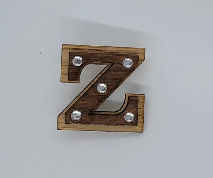 Double Wooden Z Lapel Pin