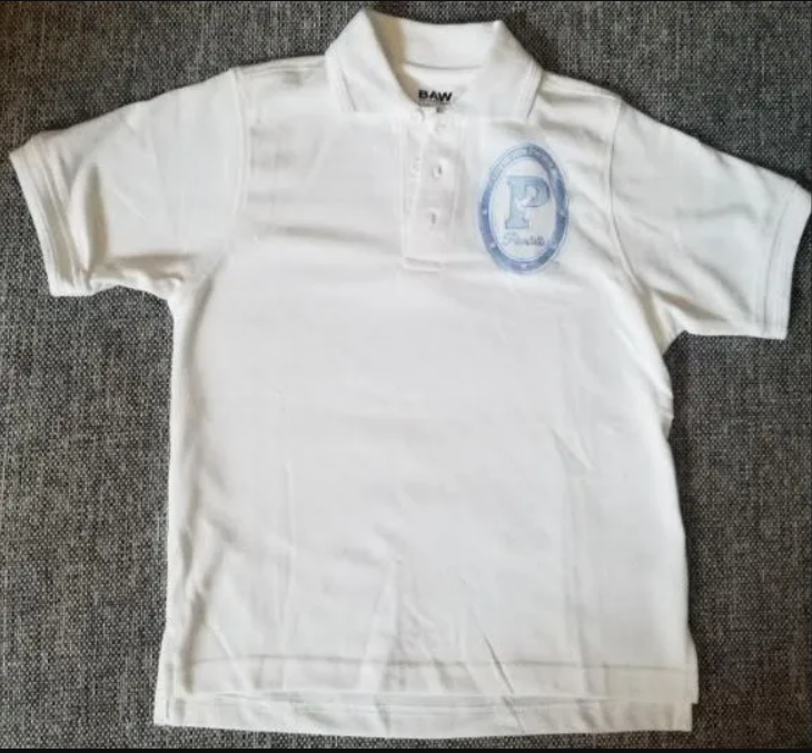 Fully embroidered white Pearlette polo (Discontinued)