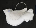 Felt glitter dove ornament