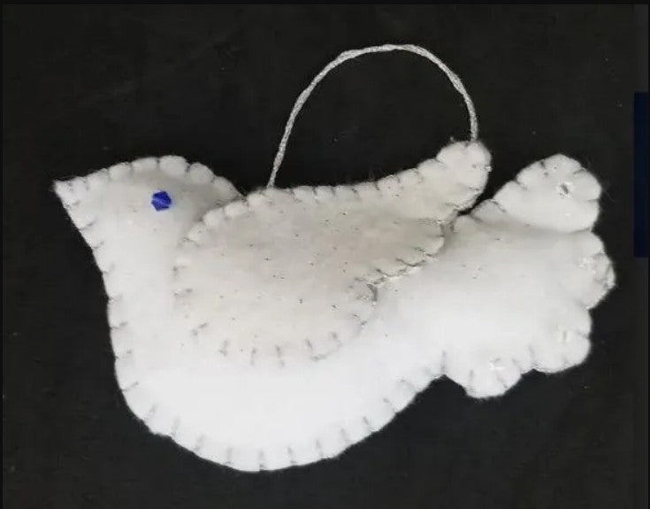 Felt glitter dove ornament