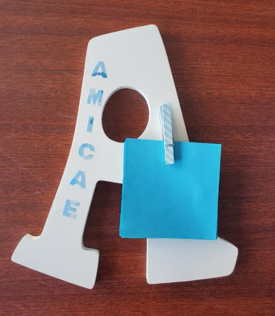 White A Amicae Note Holder