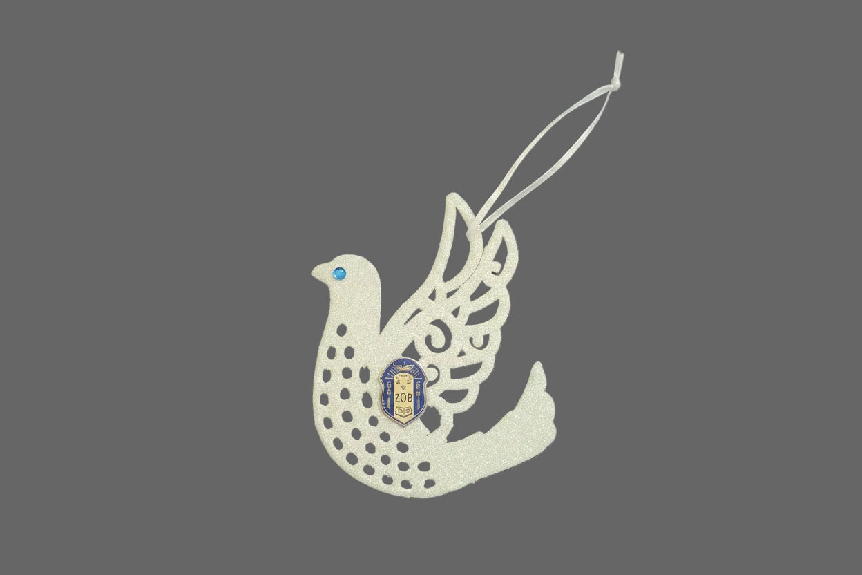 White glitter dove ornament