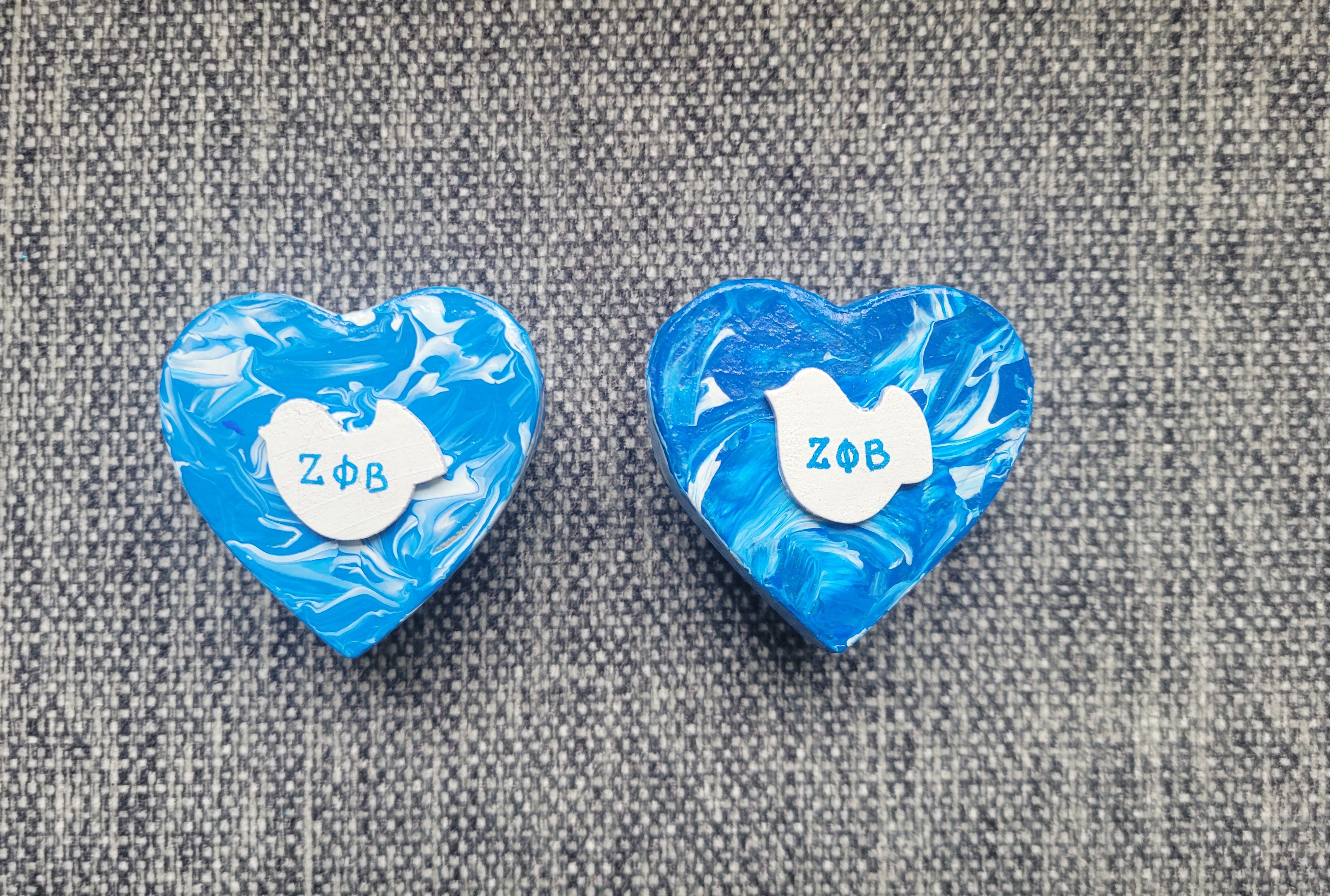 Mini marble heart keepsake boxes