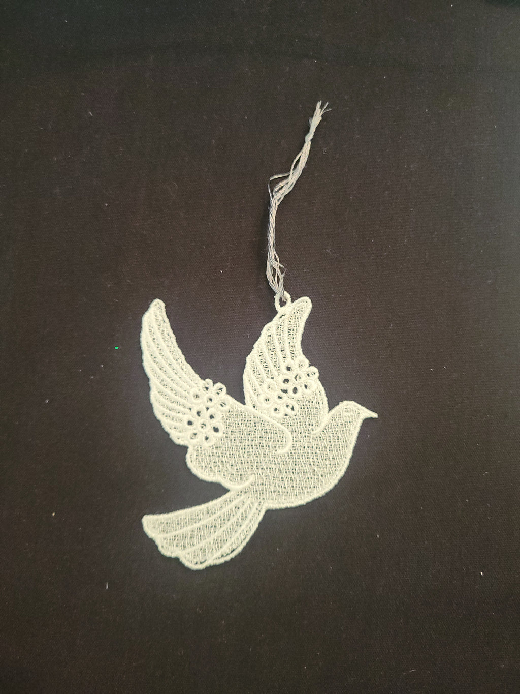 Embroidered dove ornament