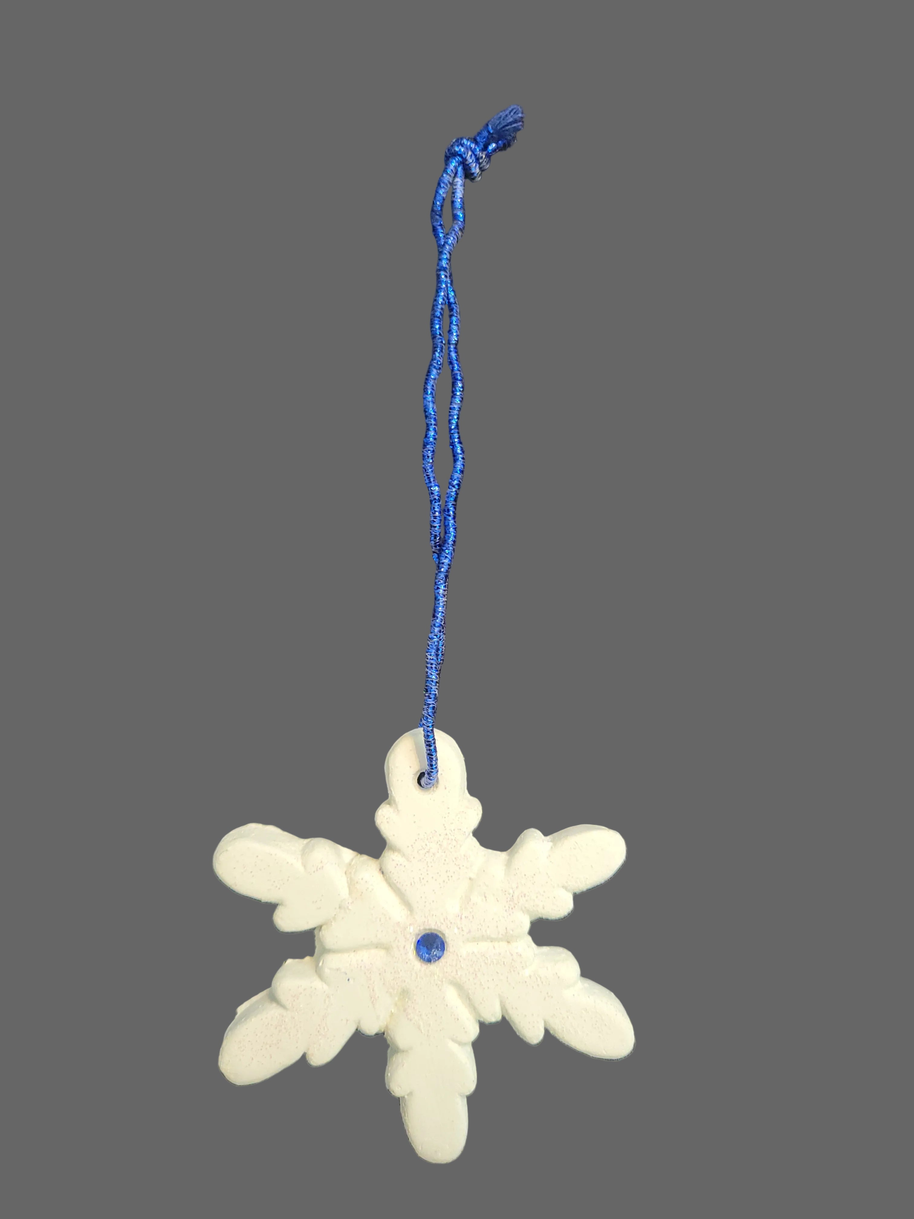 White glitter snowflake ornament