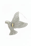 Silver glitter dove ornament