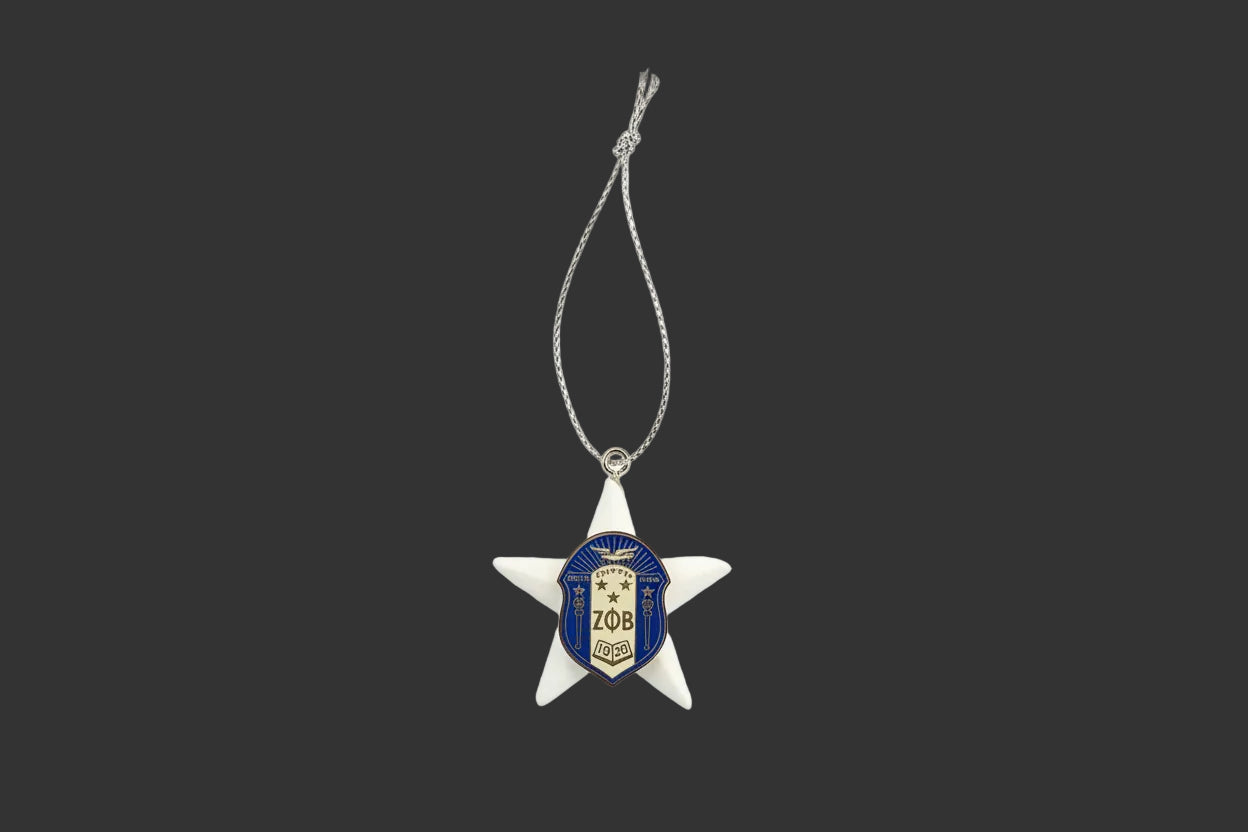 White glitter star ornament