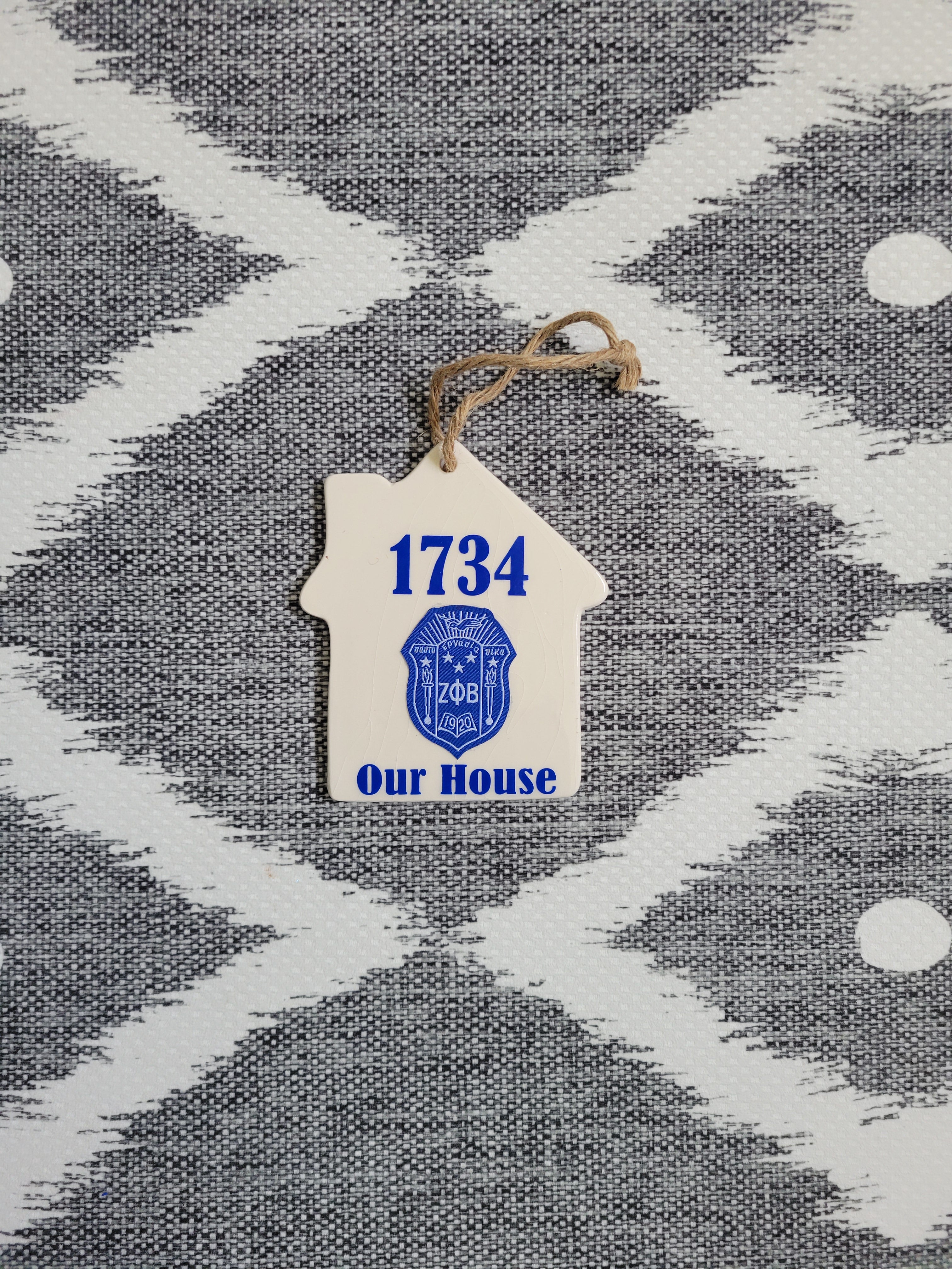 Our House ceramic door hanger