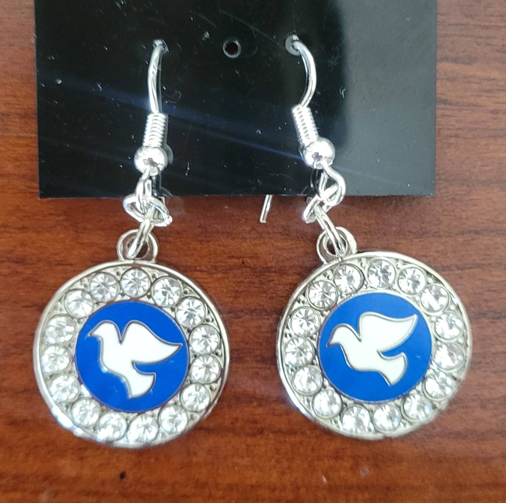 Rhinestone Dove Earrings
