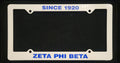 Plastic Zeta license plate holder