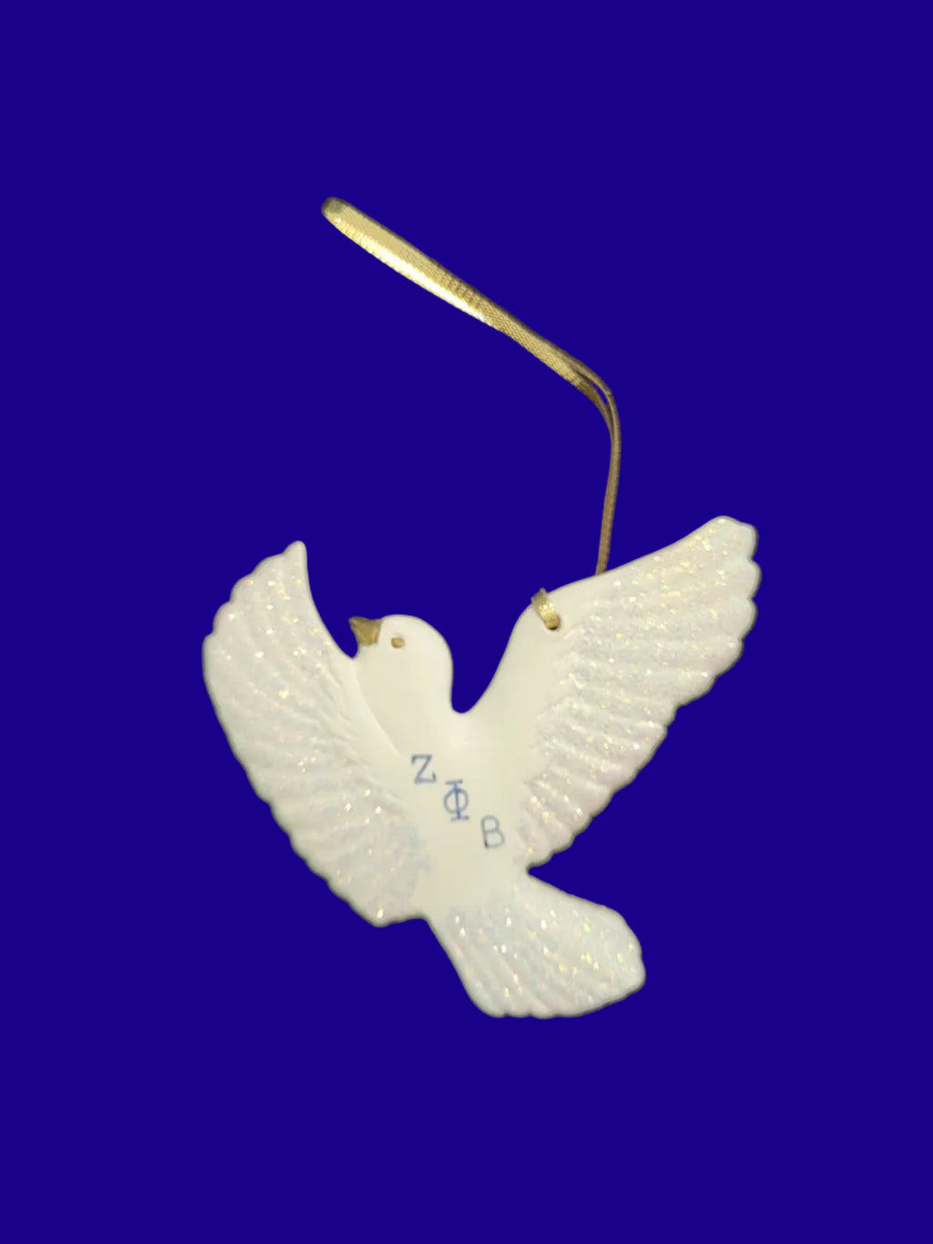 White glitter dove ornament