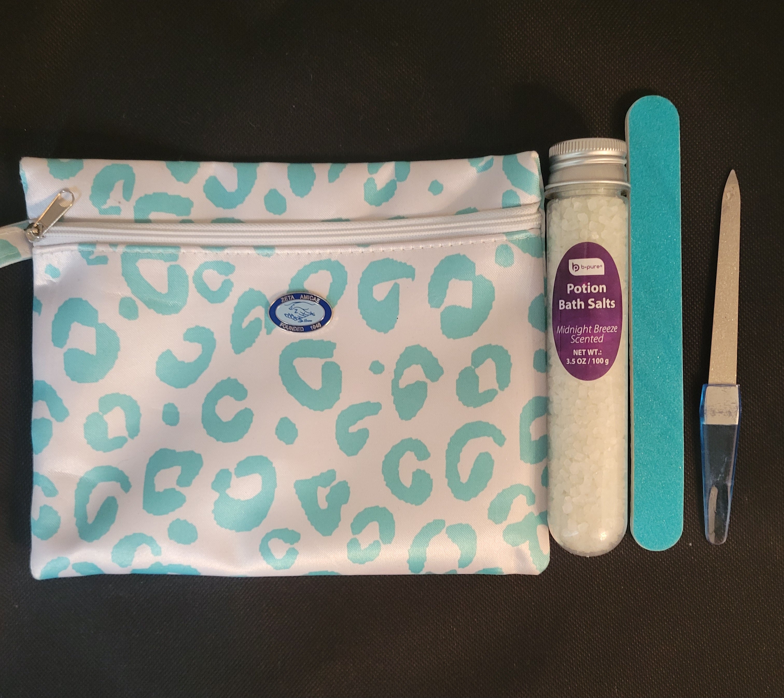 Amicae cheetah print cosmetic bag