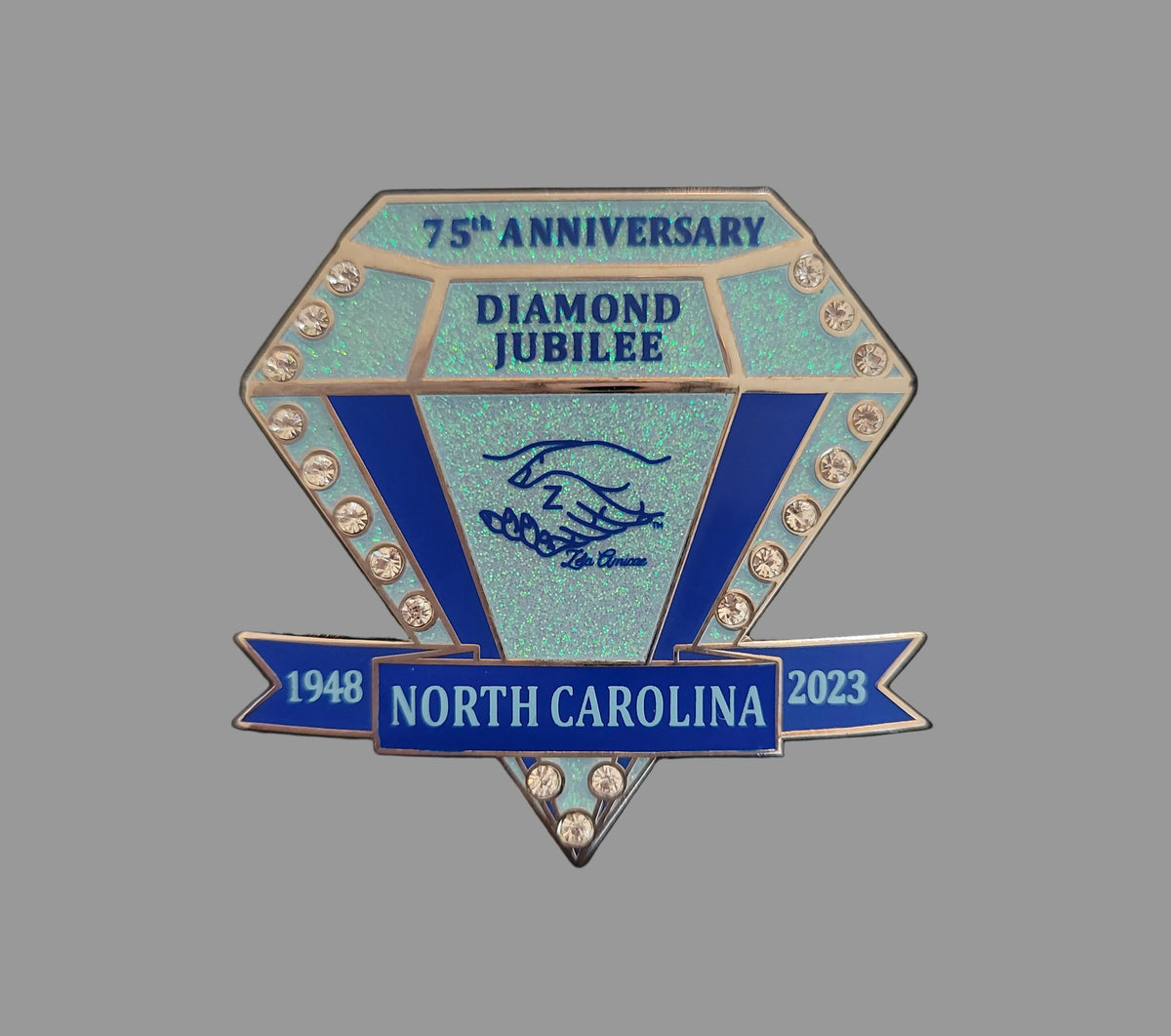 North Carolina Amicae Diamond Jubilee lapel pin