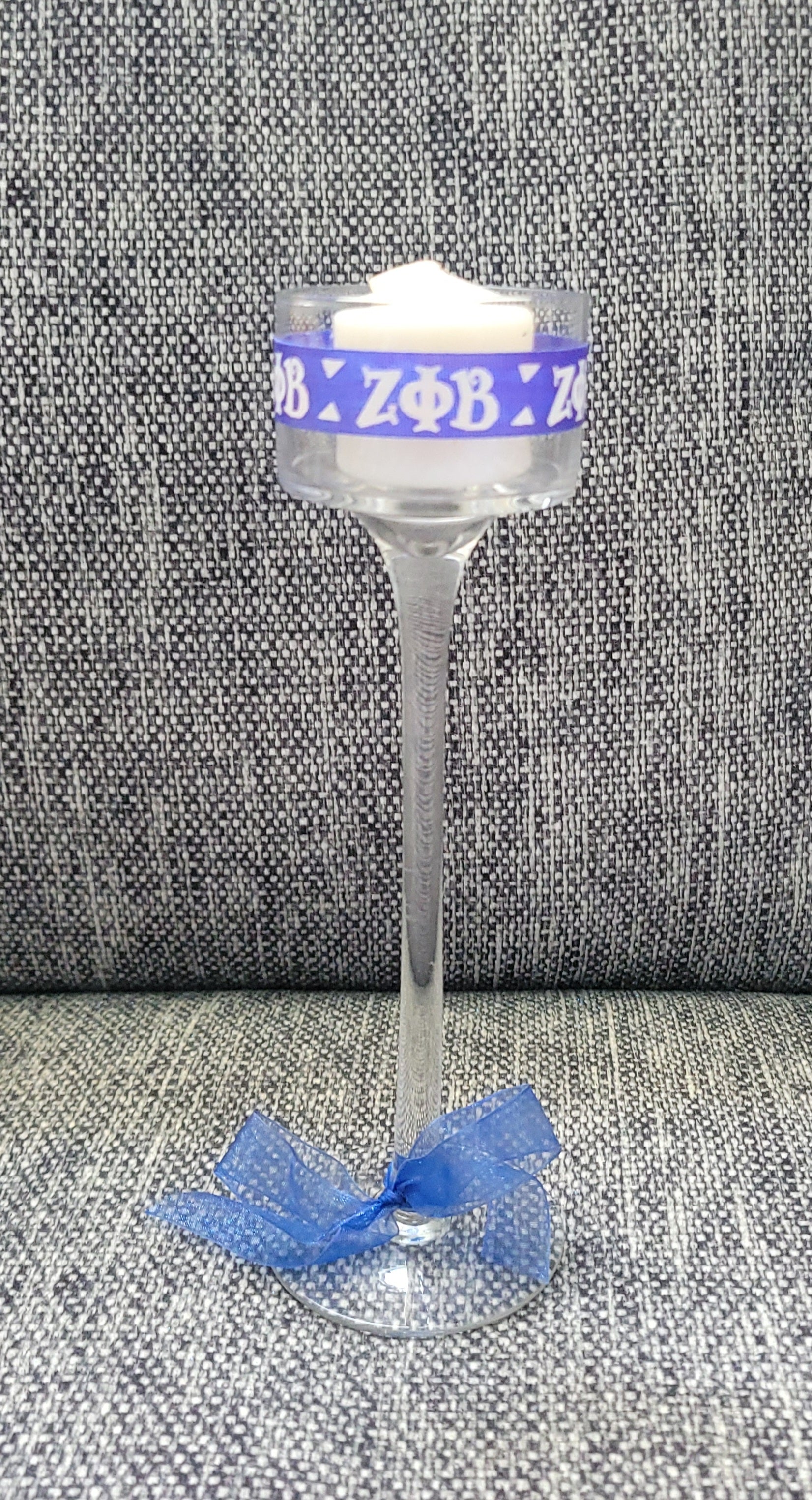 Glass candle holder