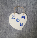 Heart ceramic door hanger