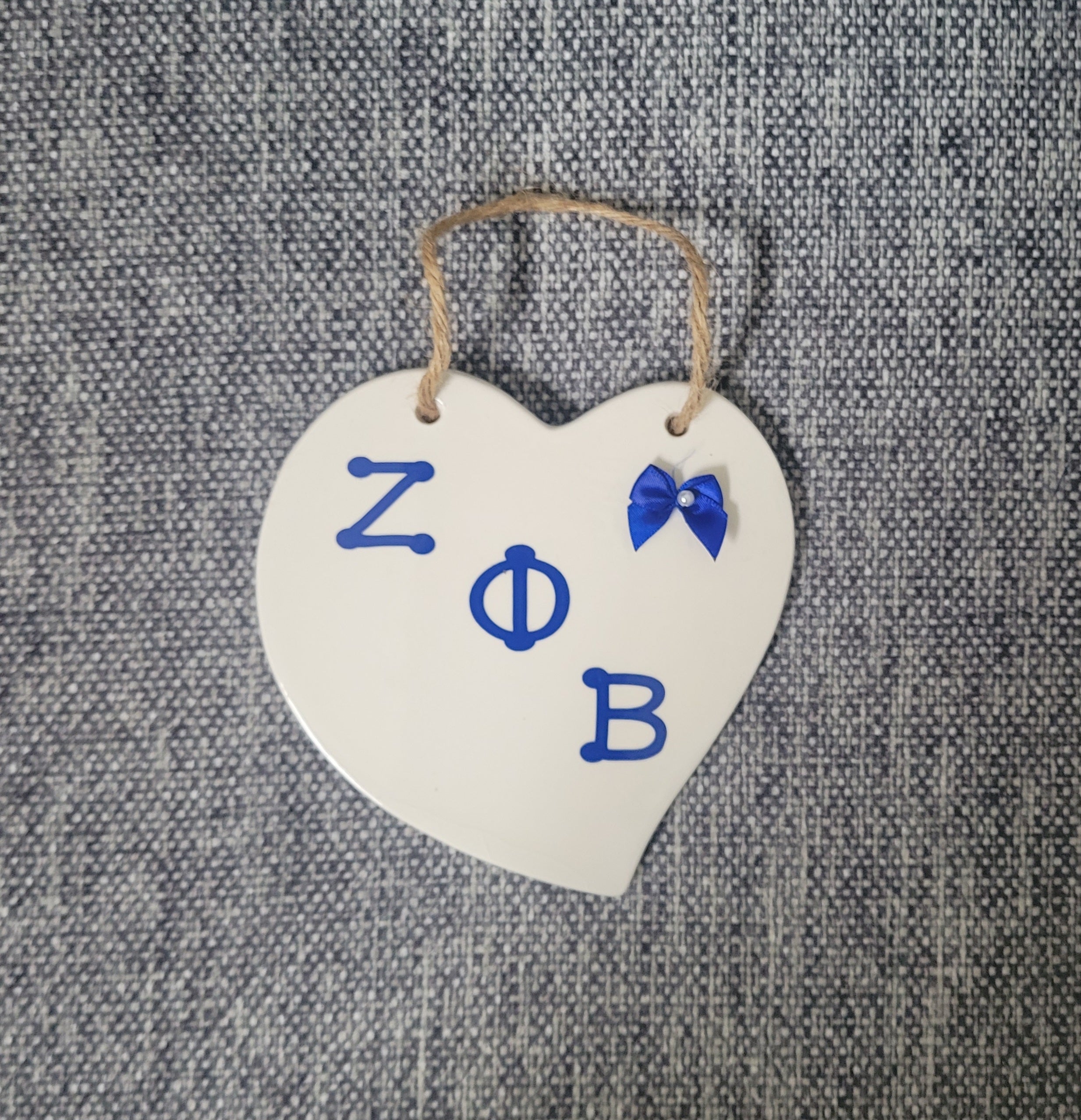Heart ceramic door hanger